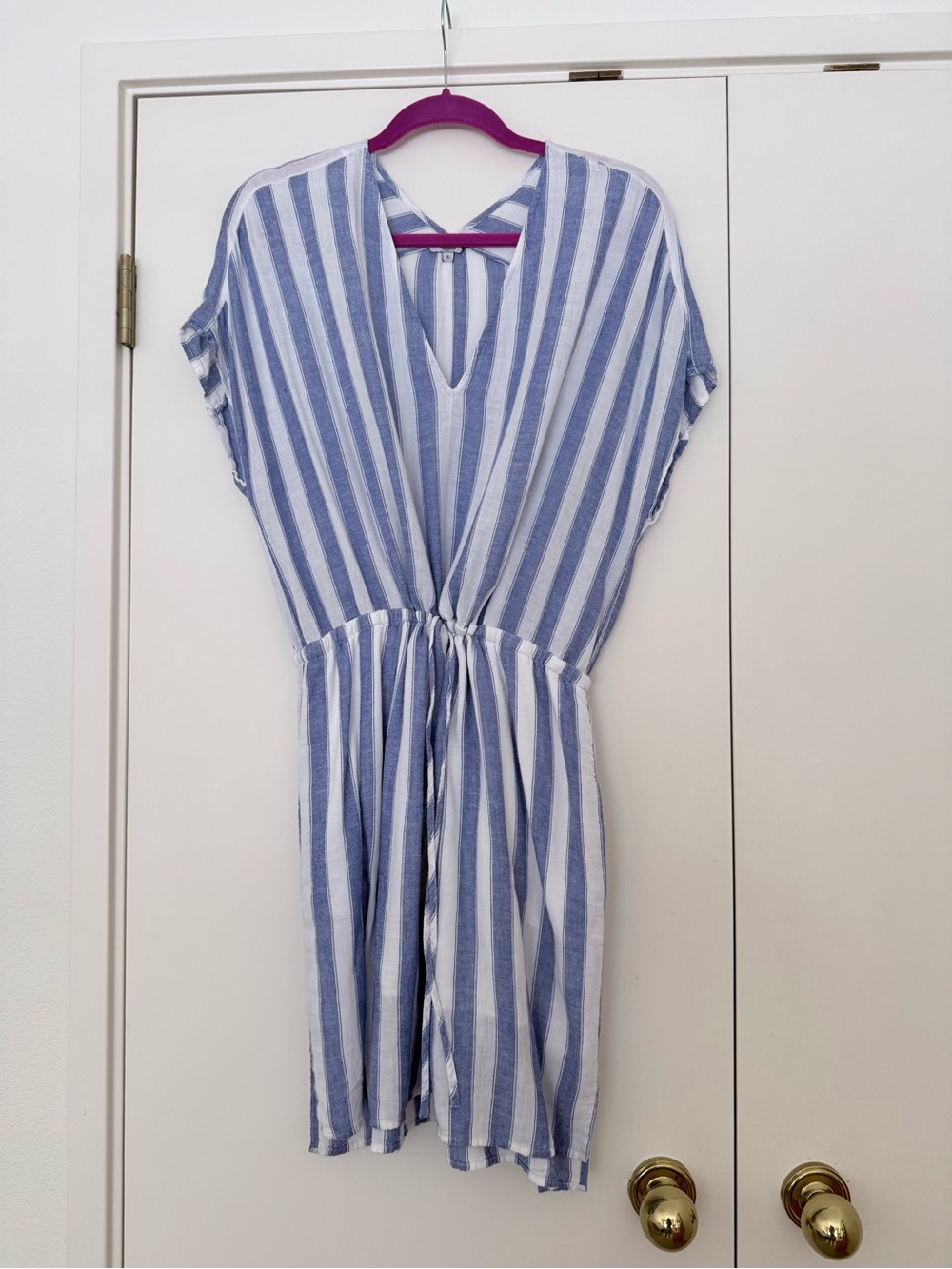 Rails Blue and White Striped Romper
